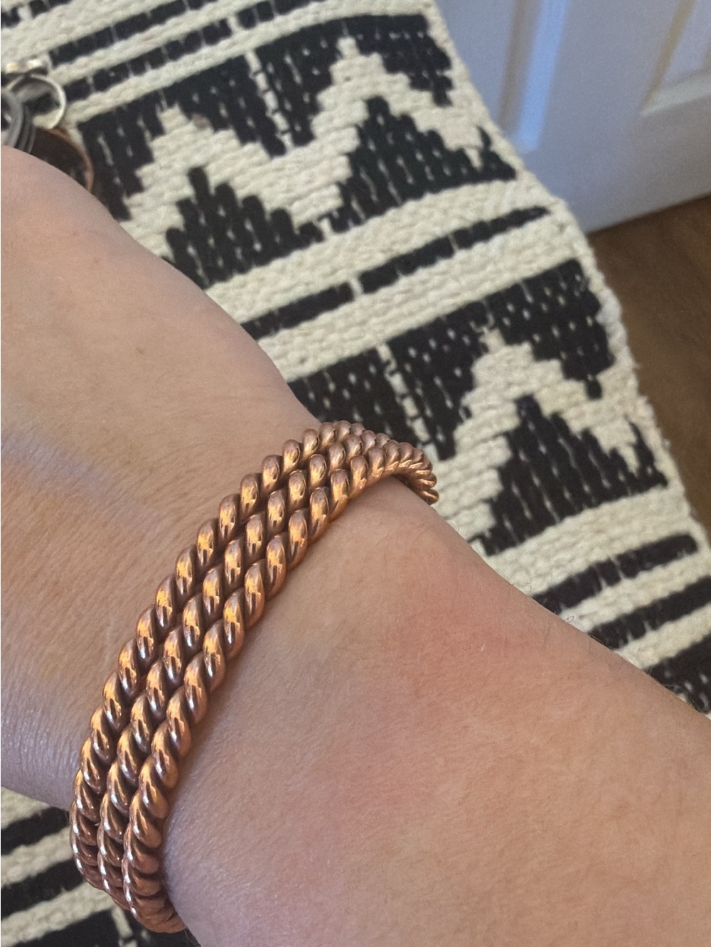 Twisted Rope Copper-Tone Women’s Bracelet - Classic Three-Strand Design